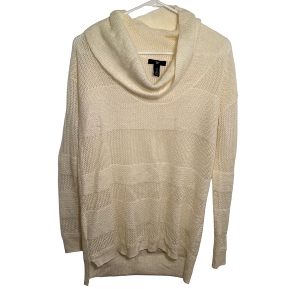 Gap Cowl Neck Waffle Knit Sweater Ivory Frost - Picture 1 of 11